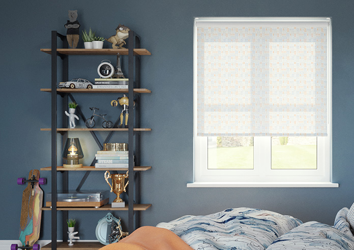 Watercolour Triangles, Blues - Twist&Fit Roller Blind - Image 3